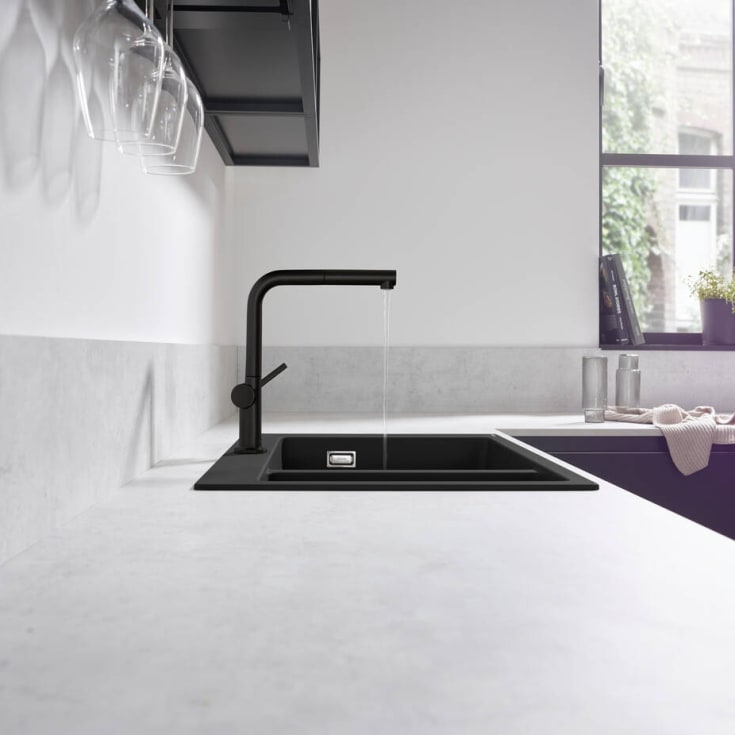 Hansgrohe Talis M54 köksblandare, utdragbar pip, matt svart