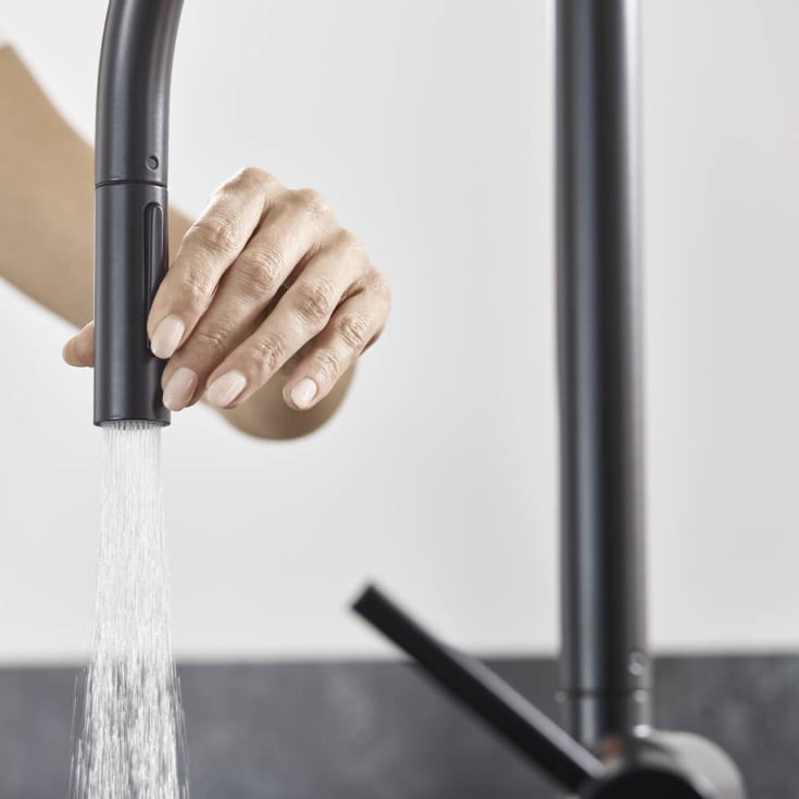 Hansgrohe Talis M54 kjøkkenarmatur, uttrekkbar tut, matt sort