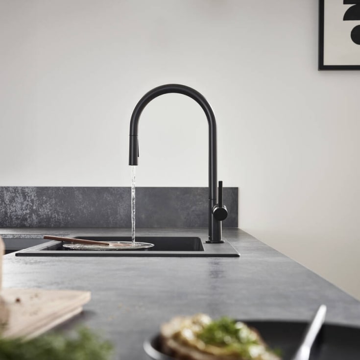 Hansgrohe Talis M54 kjøkkenarmatur, uttrekkbar tut, matt sort