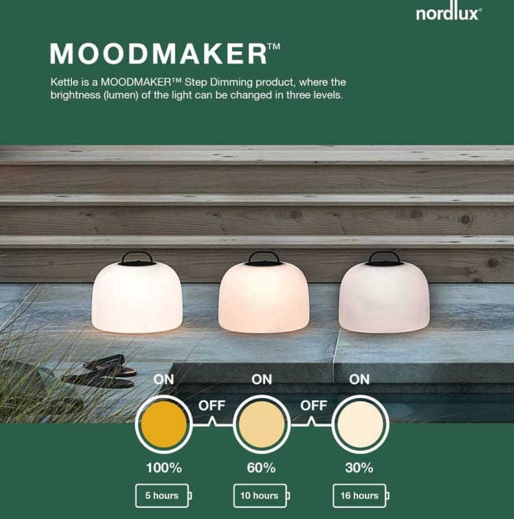 Nordlux Kettle 22 oppladbar lampe