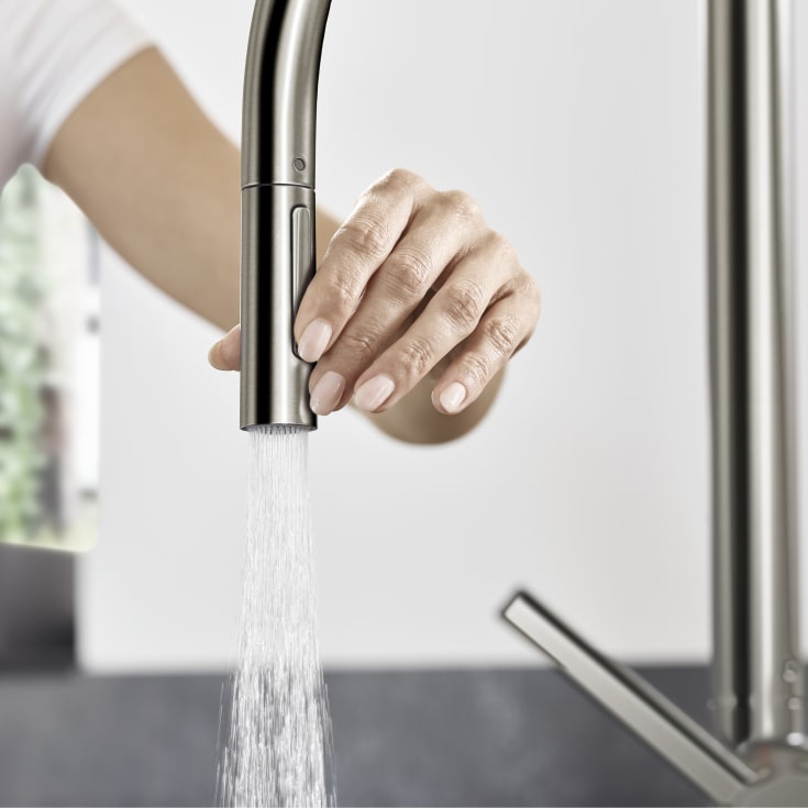 Hansgrohe Talis M54 köksblandare, utdragbar pip, stål