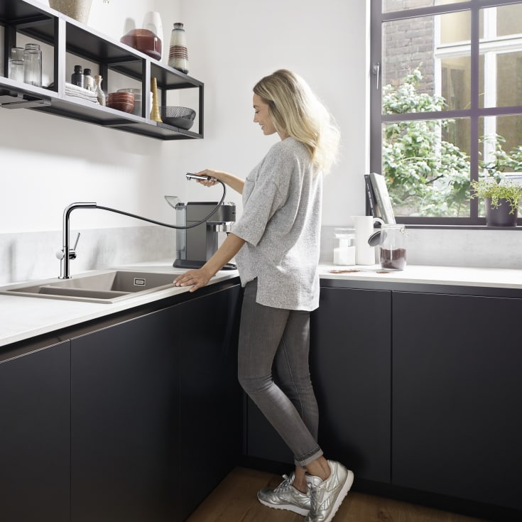 Hansgrohe Talis M54 köksblandare, utdragbar pip, stål