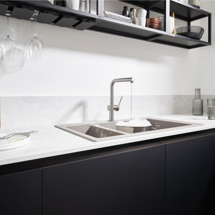Hansgrohe Talis M54 köksblandare, utdragbar pip, stål