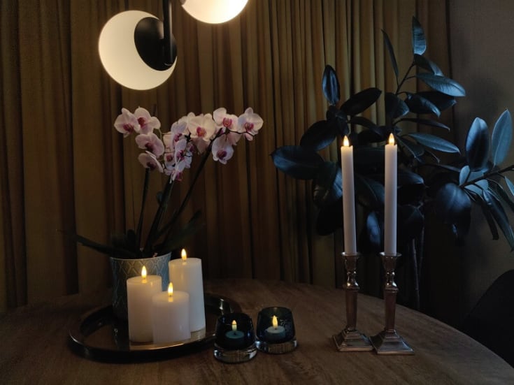 Veli Line LED fyrfadslys, batteri, 4 stk