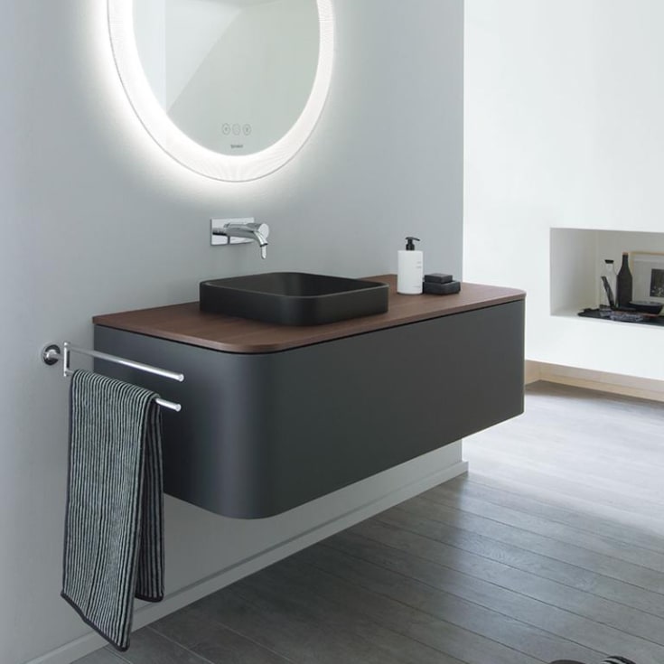 Duravit Happy D.2 tvättställ, 40x40 cm, matt antracit