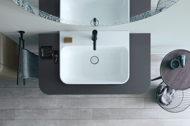 Duravit Happy D.2 Plus toppmontert servant, 50x40 cm, hvit