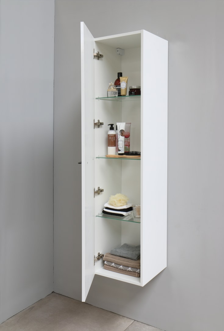Sanibell Basicline högskåp, 35x150 cm, vit högglans