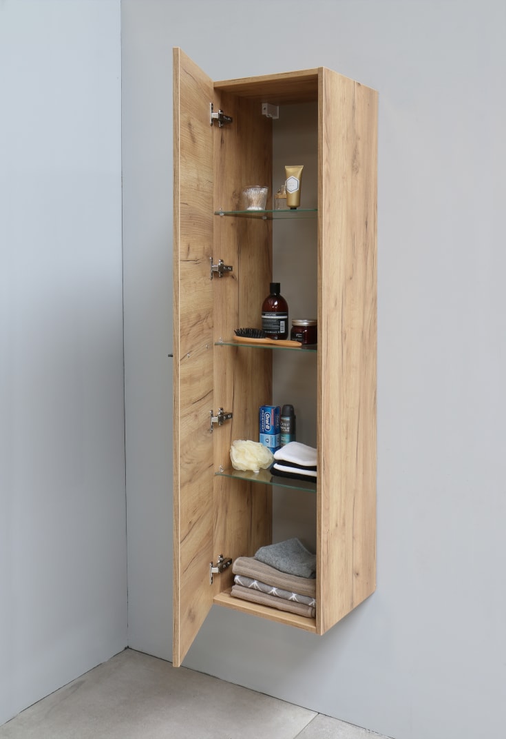 Sanibell Basicline högskåp, 35x150 cm, whisky ek