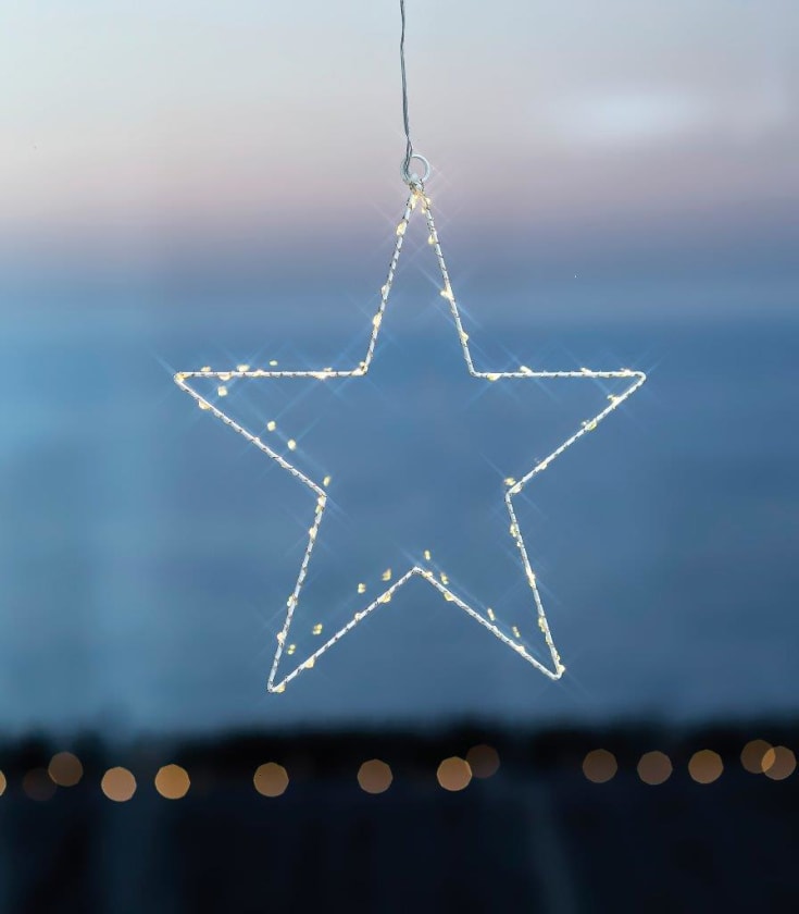 Sirius Liva stjerne med lys, 40 lys, hvid