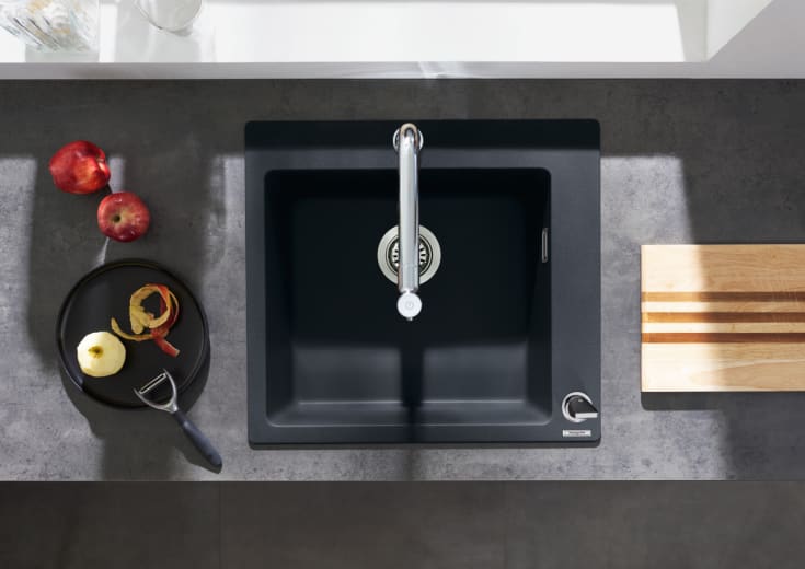 Hansgrohe kjøkkenvask, 56x51 cm, sort