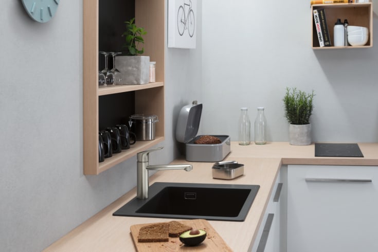 Hansgrohe kjøkkenvask, 56x51 cm, sort