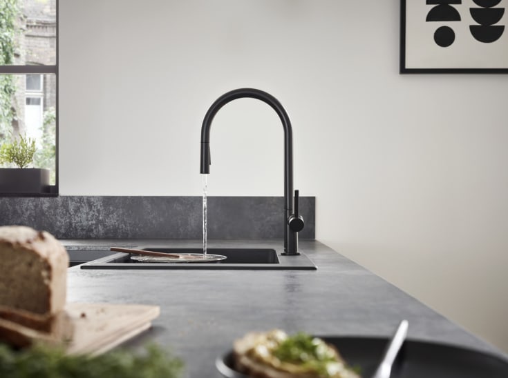 Hansgrohe diskbänk, 77x51 cm, svart
