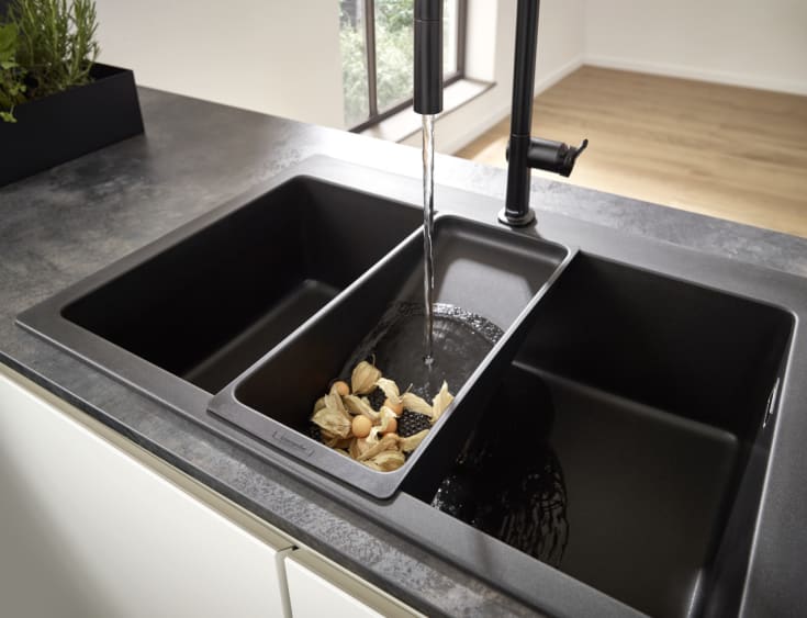 Hansgrohe diskbänk, 77x51 cm, svart