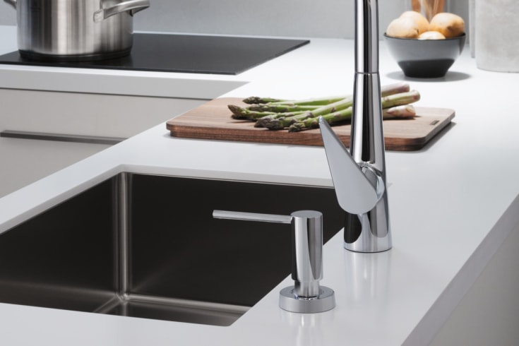 Hansgrohe diskbänk, 71x45 cm, rostfritt stål