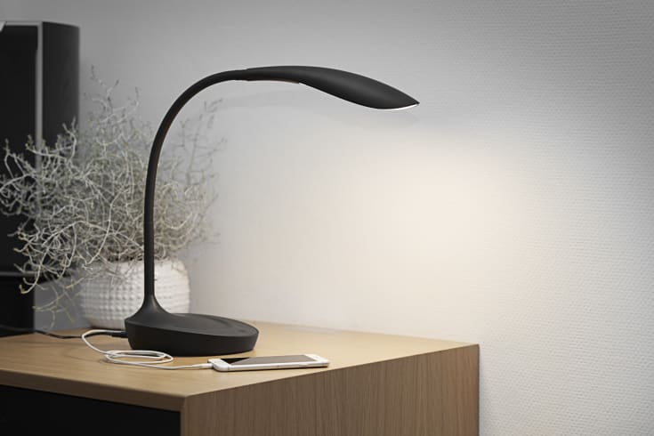 Nielsen Light Samba bordlampe med USB, sort