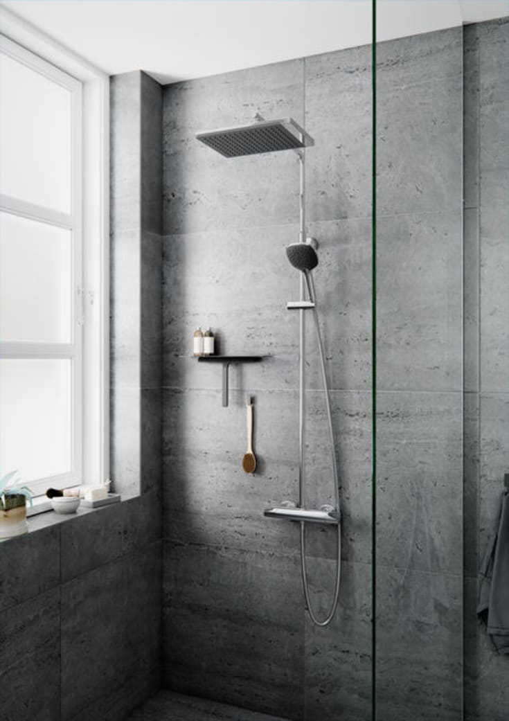 Damixa Slate 4 duschset, krom/svart