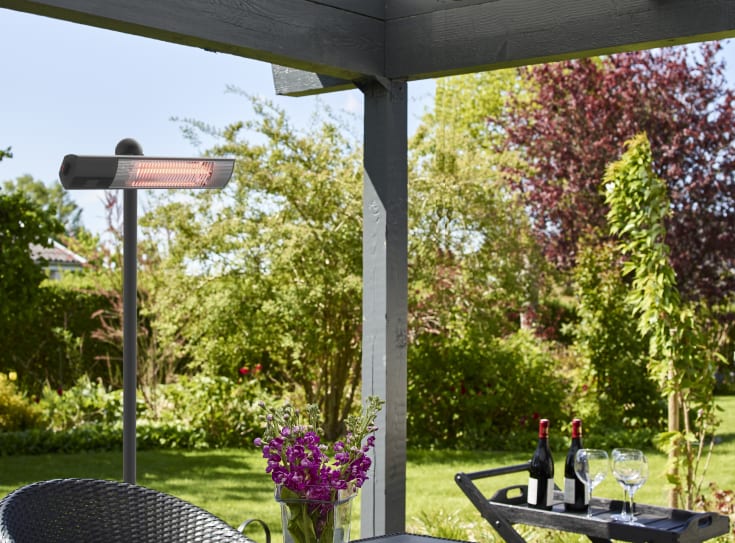 Horthus terassvärmare, infraröd, golvmodell, 1500 W, svart