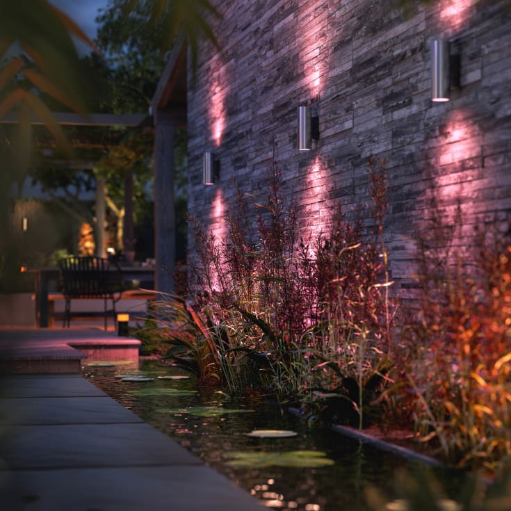 Philips Hue Appear utelys vegg, stål