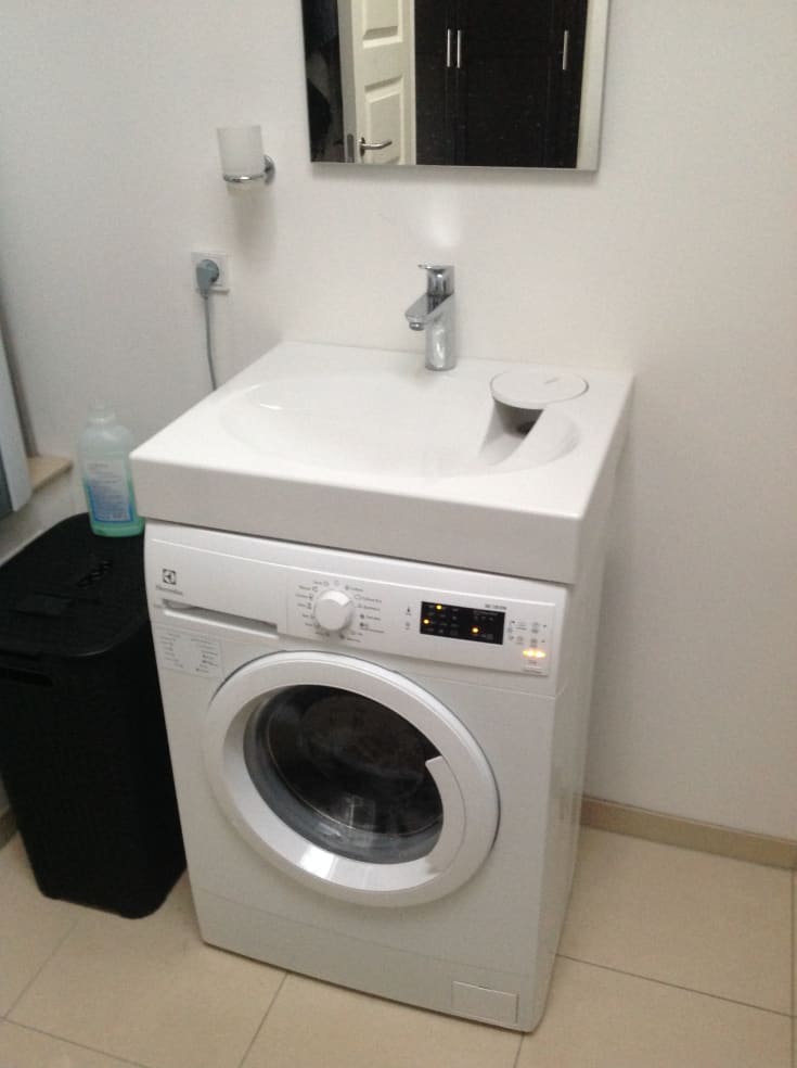 Claro Mini tvättställ, Grohe Eurosmart tvättställsblandare, vit