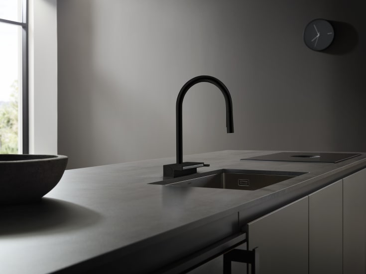 Hansgrohe Aquno Select M81 kjøkkenarmatur, uttrekkbar tut, matt sort