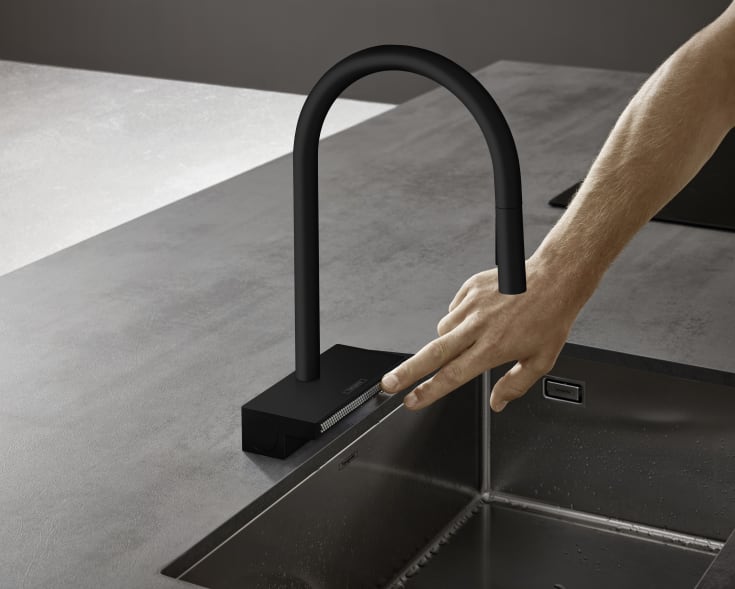 Hansgrohe Aquno Select M81 kjøkkenarmatur, uttrekkbar tut, matt sort