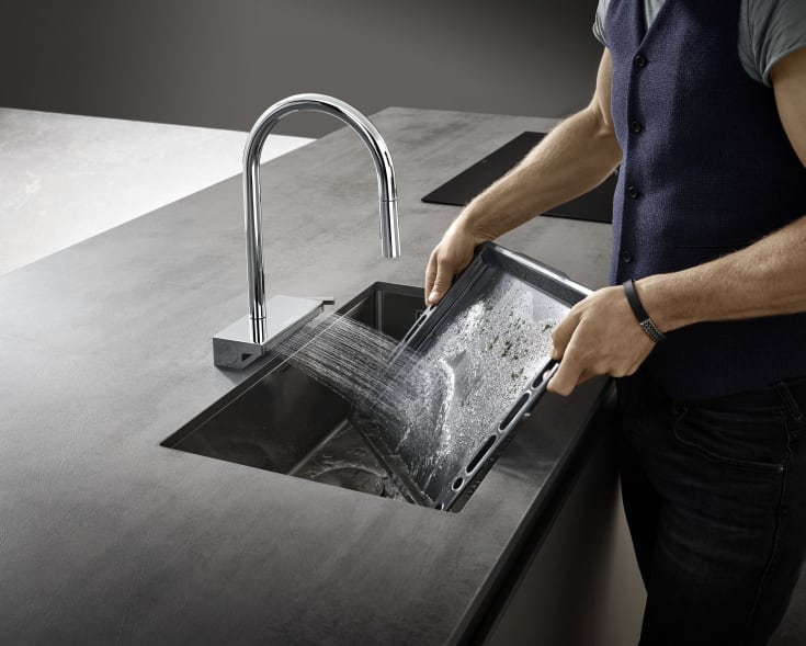Hansgrohe Aquno Select M81 köksblandare, utdragbar pip, krom