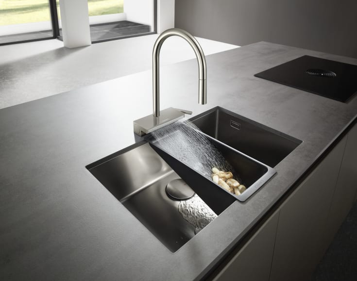 Hansgrohe Aquno Select M81 kjøkkenarmatur, uttrekkbar tut, stål