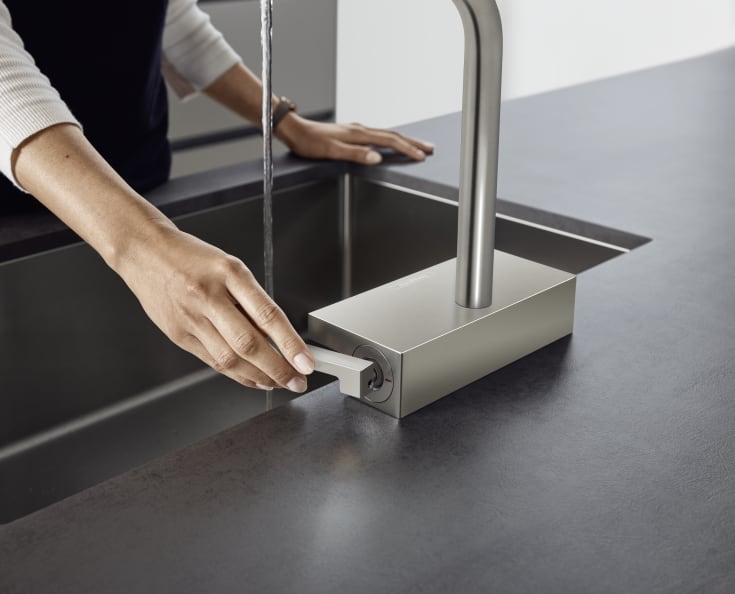 Hansgrohe Aquno Select M81 köksblandare, utdragbar pip, stål