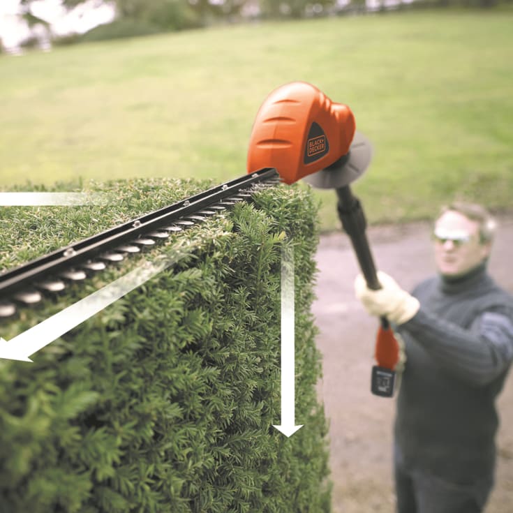 Black & Decker hekksaks 43 cm, på skaft, 18 volt uten batteri