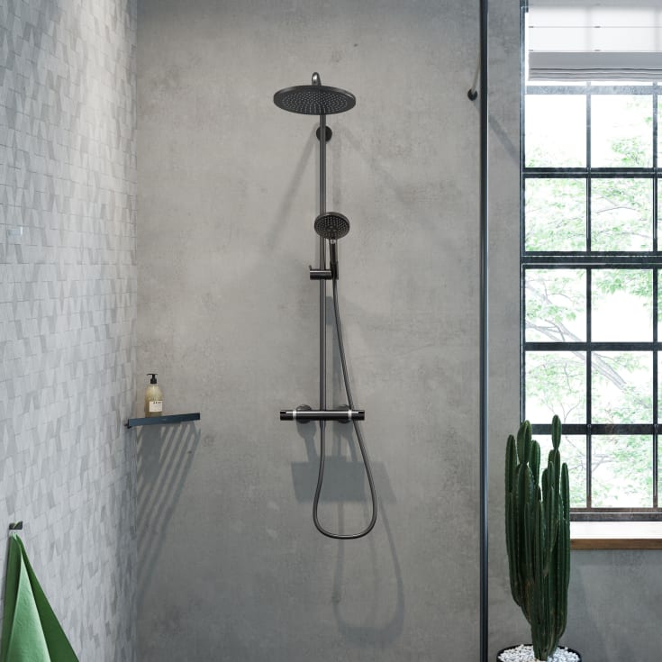Hansgrohe Croma Select S 280 dusjsett, børstet sort krom