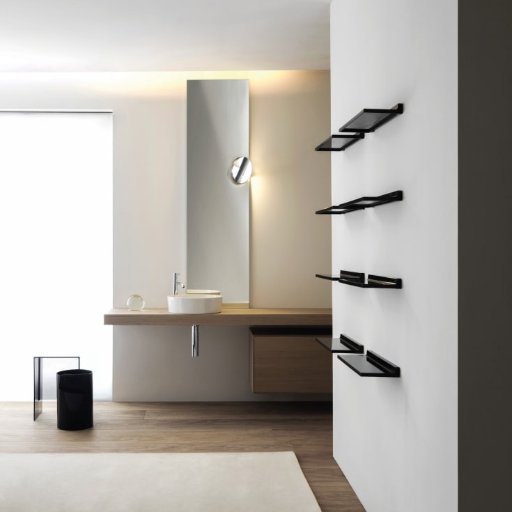 Kartell Laufen Shelfish hylde, 45x15,5 cm, sort
