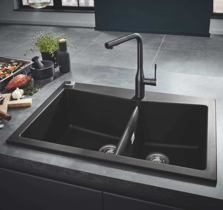 Grohe K700 diskbänk, 83,8x55,9 cm, svart