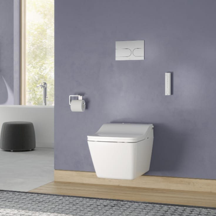 Toto Washlet SW dusjtoalettpakke, rengjøringsvennlig, hvit/børstet rustfritt stål