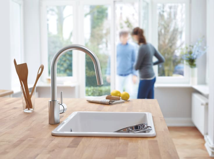 Grohe Concetto køkkenarmatur, udtrækstud, stål
