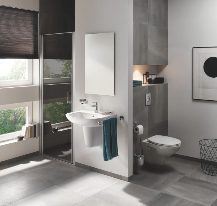 Grohe BauFlow tvättställsblandare, krom