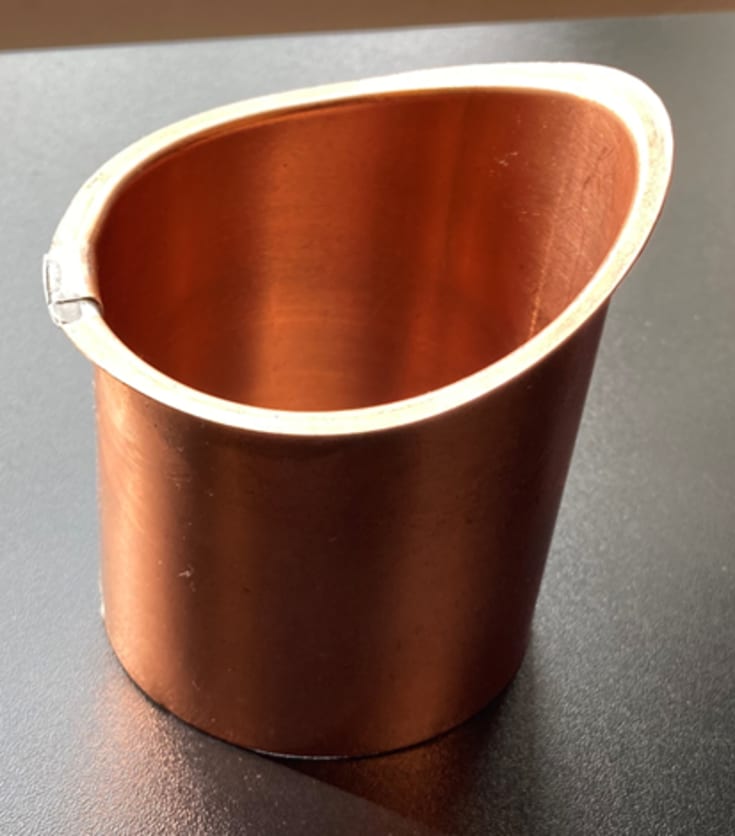 VMzinc tudstykke nr. 12, 333x76 mm, til kvartrund arkitekt tagrende, kobber