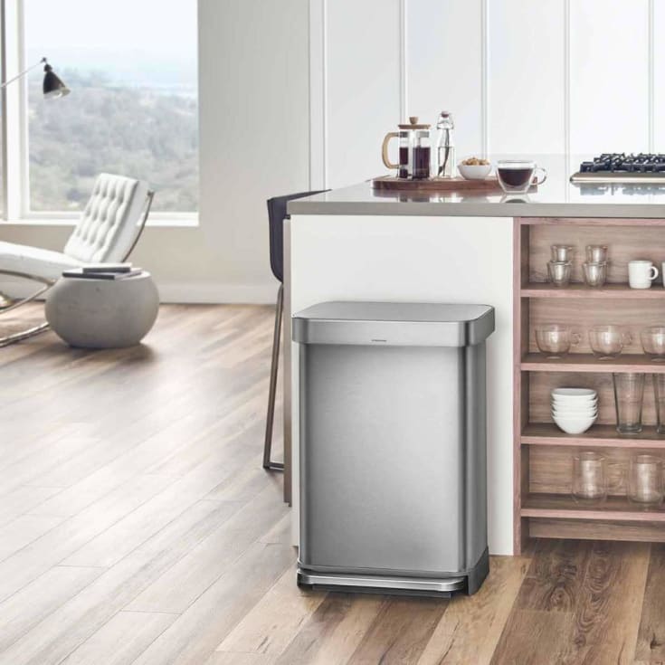 Simplehuman affaldsspand, 55 liter, pedal, børstet stål