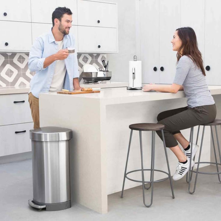 Simplehuman affaldsspand, 60 liter, pedal, børstet stål