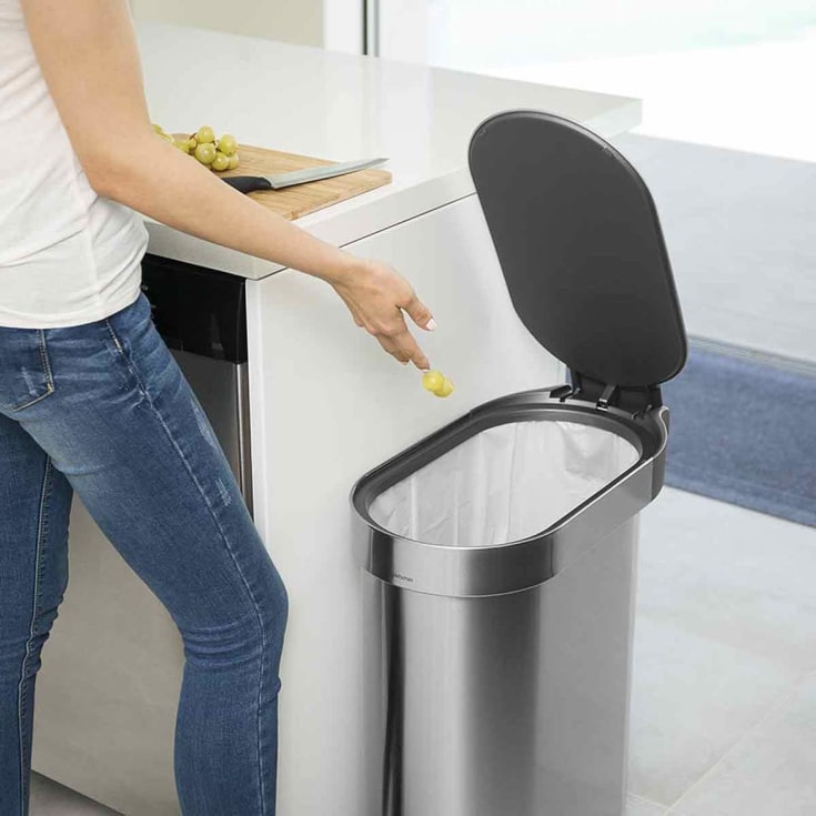Simplehuman affaldsspand, 45 liter, pedal, børstet stål