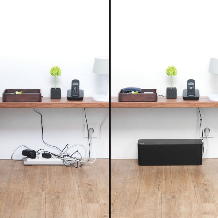 12 st Bluelounge kabelgömma CableBox, liten, svart