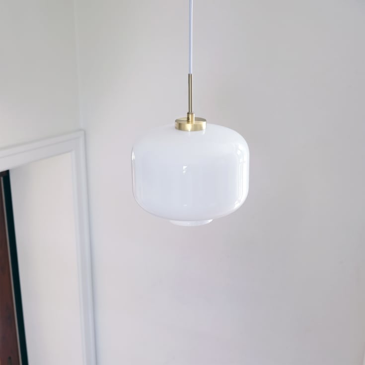 Dyberg Larsen Arp pendellampa, mässing, Ø25 cm