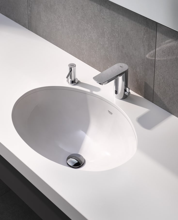 Grohe bottenventil, push-open, krom