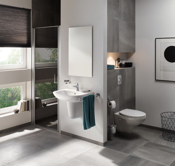 Grohe BauFlow servantbatteri, krom