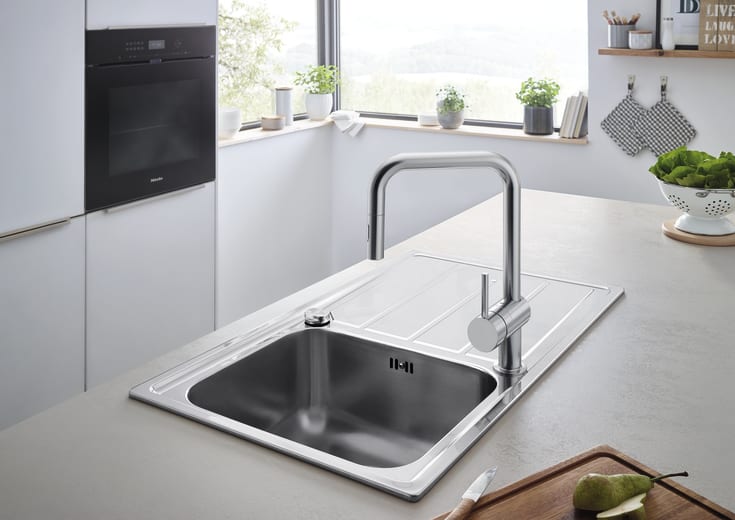 Grohe Minta köksblandare, utdragbar pip, stål