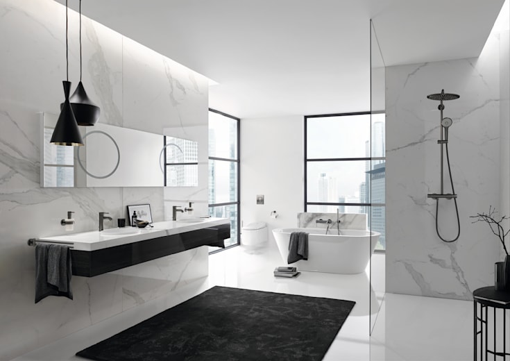 Grohe Essence tvättställsblandare, borstad svart krom