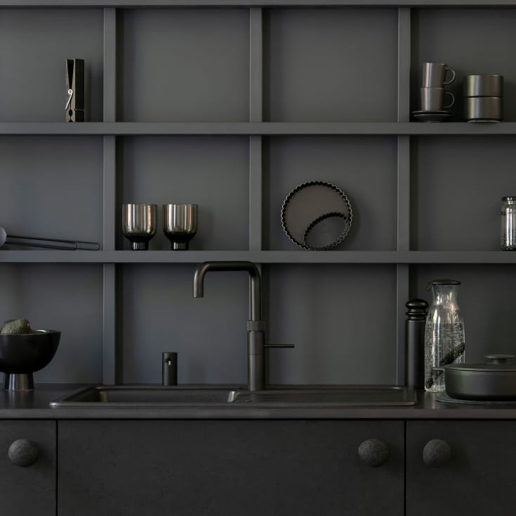 Quooker Fusion Square kjøkkenkran med kokende vann, sort