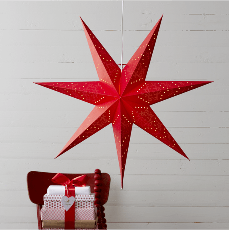 Star Trading Sensy julestjerne med lys, 70 cm, rød
