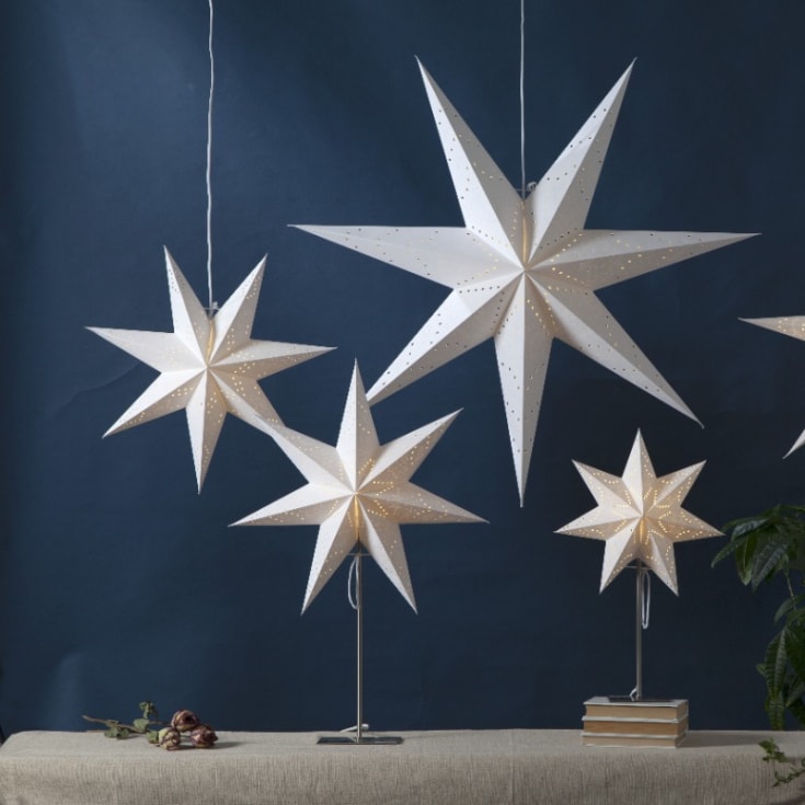 10 st Star Trading Sensy adventsstjärna med ljus, 54 cm, vit