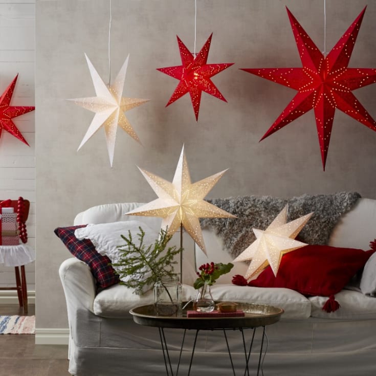 Star Trading Sensy adventsstjärna med ljus, 51 cm, röd