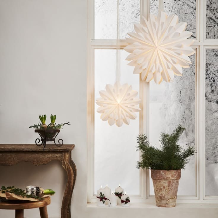 Star Trading Clipp adventsstjärna med ljus, 40 cm, vit